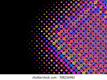 Gradient halftone dots background. Vector illustration. Pixel Texture for design. Color circles