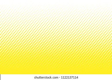 Gradient halftone dots background. Yellow pop art template, texture. Vector illustration.