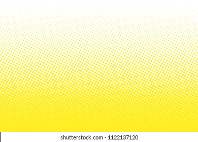 Gradient halftone dots background. Yellow pop art template, texture. Vector illustration.