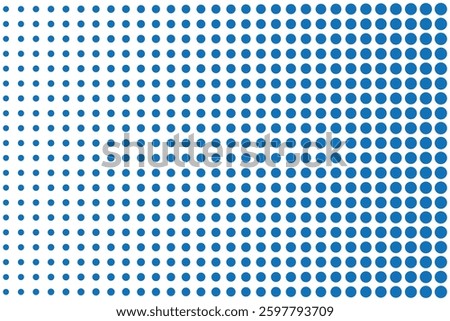 Gradient halftone dots backgrounds. Vanishing polka dot background. Abstract modern stylish texture. Dot grid pattern vector illustration. Halftone dots. Blue dots on white background,