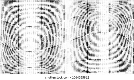 Gradient halftone dots pattern texture background. Black pixels. Modern dotted vector illustration. Abstract wavy lines. Points backdrop. Grunge spotted pattern. Template for web design