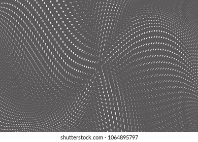 Gradient halftone dots pattern texture background. Black pixels. Modern dotted vector illustration. Abstract wavy lines. Points backdrop. Grunge spotted pattern. Template for web design.Wide image