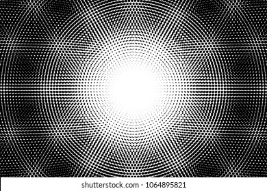 Gradient halftone dots pattern texture background. Black pixels. Modern dotted vector illustration. Abstract wavy lines. Points backdrop. Grunge spotted pattern. Template for web design.Wide image
