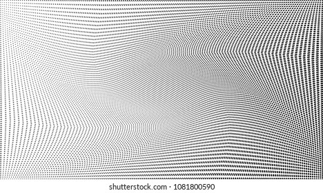 Gradient halftone dots pattern texture background. Abstract curves. Polka dots backdrop. Wavy dotted spotted 
pattern. Modern dotted template vector illustration for design, covers, web  banners