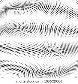 Gradient halftone dots pattern texture background. Abstract curves. Polka dots backdrop. Wavy dotted spotted 
pattern. Modern dotted template vector illustration for design, covers, web  banners