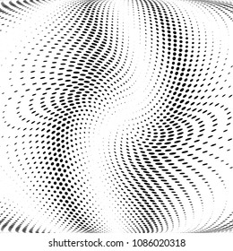 Gradient halftone dots pattern texture background. Abstract curves. Polka dots backdrop. Wavy dotted spotted 
pattern. Modern dotted template vector illustration for design, covers, web  banners