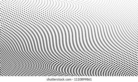 Gradient halftone dots pattern texture background. Abstract curves. Polka dots backdrop. Wavy dotted spotted 
pattern. Modern dotted template vector illustration for design, covers, web  banners