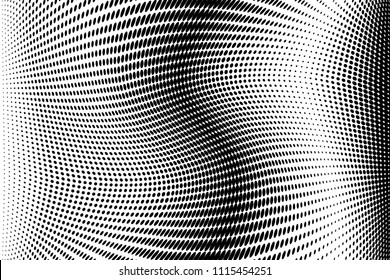 Gradient halftone dots pattern texture background. Abstract curves. Polka dots backdrop. Wavy dotted spotted 
pattern. Modern dotted template vector illustration for design, covers, web  banners