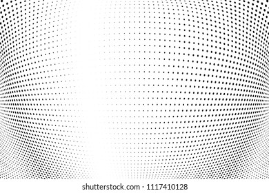 Gradient halftone dots pattern texture background. Abstract curves. Polka dots backdrop. Wavy dotted spotted 
pattern. Modern dotted template vector illustration for design, covers, web  banners