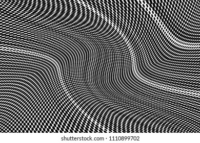 Gradient halftone dots striped texture background. Abstract lines. Polka dots backdrop. Wavy dotted spotted 
pattern. Modern dotted template vector illustration for design, covers, web  banners