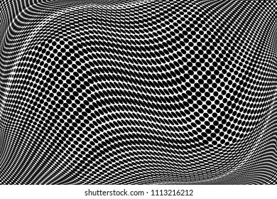 Gradient halftone dots striped texture background. Abstract lines. Polka dots backdrop. Wavy dotted spotted 
pattern. Modern dotted template vector illustration for design, covers, web  banners