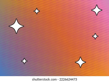 Gradient Halftone Effect with Star Cartoon Background