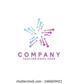 Gradient Halftone logo Dot Circle and spiral Icon. Technology Vector Modern Symbol. Company Logo Design Inspiration.