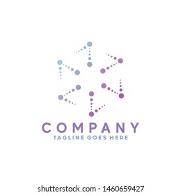 Gradient Halftone logo Dot Circle and spiral Icon. Technology Vector Modern Symbol. Company Logo Design Inspiration.