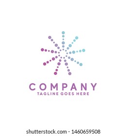 Gradient Halftone logo Dot Circle and spiral Icon. Technology Vector Modern Symbol. Company Logo Design Inspiration.