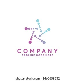 Gradient Halftone logo Dot Circle and spiral Icon. Technology Vector Modern Symbol. Company Logo Design Inspiration.