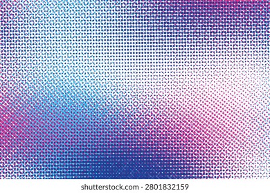 Gradient halftone pattern blending purple, cyan, and blue hues