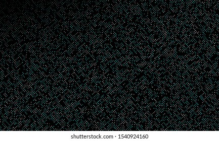 Gradient halftone pattern. Blue circles on black background. Vector illustration. Colorful polka dots pattern.