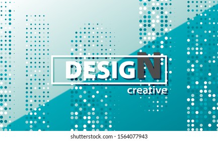 Gradient halftone pattern. Color circles on blue background. Vector illustration. Colorful polka dots pattern.