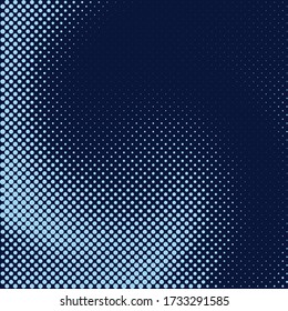 Gradient halftone pattern diagonal vector illustration. blue dots, blue halftone texture. Pop Art blue halftone, comics Background. Background of Art. EPS10