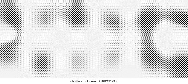 Gradient Halftone Pattern. Dot Pixel Vector Background. Grid Wave Overlay Retro Texture for Cartoon, Pop art, Manga, Anime Style, Poster