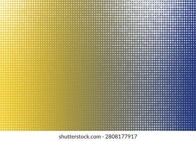 Gradient halftone pattern transitioning from yellow to blue dots