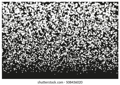 Gradient Halftone Snow Flake. Dots Background. Vector Falling glowing particles.
