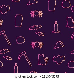 Gradient halloween element seamless pattern