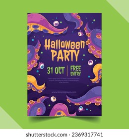 gradient halloween flyer template vector design illustration