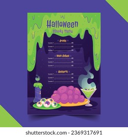 gradient halloween menu template vector design illustration