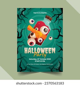 gradient halloween party invitation template vector design illustration
