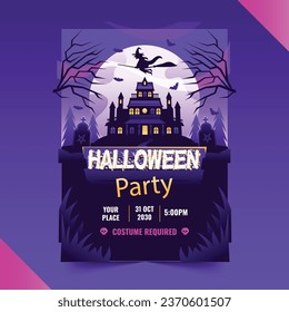 gradient halloween party invitation template vector design illustration