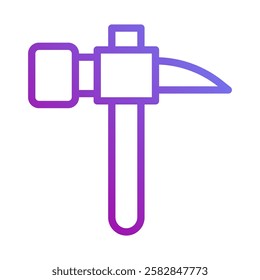 Gradient Hammer Icon Illustration on White