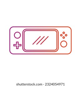 Gradient Handheld game console vector line icon. Modern flat style illustration.