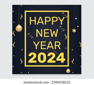 Gradient happy new year social media post template