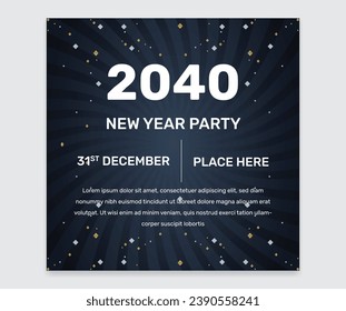 Gradient happy new year social media post template