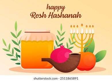 gradient happy rosh hashanah background illustration