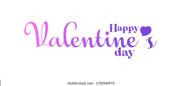 Gradient Happy Valentines Day typography poster with handwritten calligraphy text Wallpaper Background