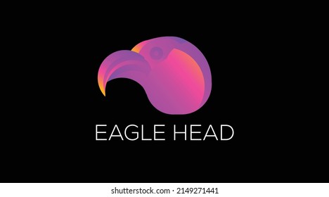 Gradient Head of an Eagle, vector icon logo template design.