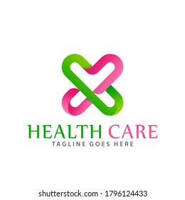 Gradient Health Care cross Modern Logo Design Vector Illustration Template