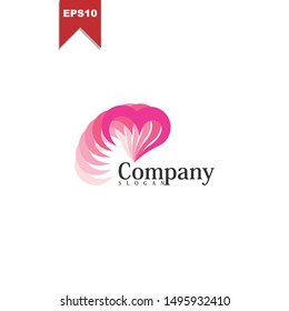 Gradient heart icon concept logo vector design