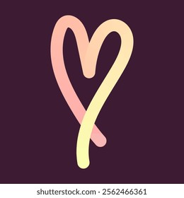 Gradient heart illustrations. Modern ribbon shapes, intertwined loops, smooth curves. Perfect for Valentine's Day. Minimalist design, abstract romantic theme. Vector art, ideal for love and celebratio