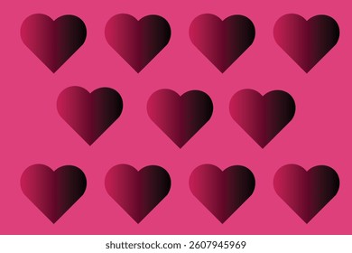 Gradient heart shape pink color, perfect for, love, valentine and wedding decoration