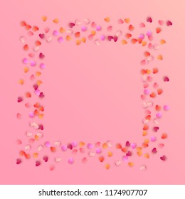  Gradient Hearts Falling Down. Illustration with Pink and Red Hearts for your Design. Wedding Background for Greeting Card, Invitation or Banner.

 Vector illustration.