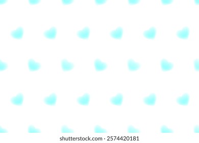 Gradient hearts Vector seamless pattern. Cute romantic y2k background for Valentines day decoration. Wallpaper, Print, Wrapping paper, Textile, Covers, Backgrounds. Kawaii blur hearts pattern