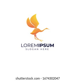 gradient heron logo template Premium Vector
