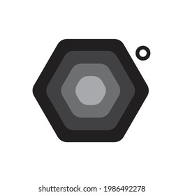Gradient hexagon black grey shape