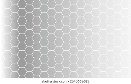 Gradient hexagon pattern in grayscale, creating a modern, geometric background. Ideal for tech, web design, presentation templates, and digital user interfaces.