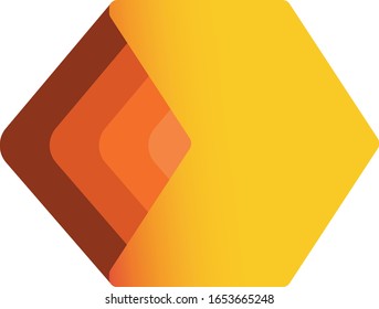 gradient hexagon shaped arrow bee hive inspired