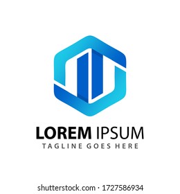 Gradient Hexagonal Abstract Real Estate Business Company Modern Logo Design Template Vector